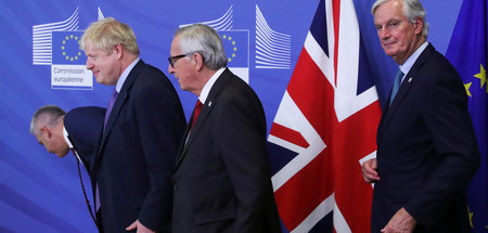 Johnson hat gut Lächeln: Der britische Premierminister mit EU-Ko... Johnson hat gut Lächeln: Der britische Premierminister mit EU-Ko...