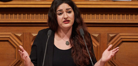 Cansu Özdemir, Spitzenkandidatin von Die Linke in Hamburg für di...