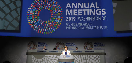 IWF-Chefin Kristalina Georgieva spricht beim Herbsttreffen der W...