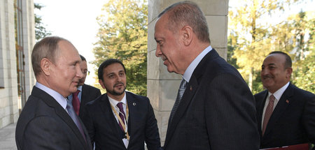 Wladimir Putin (l.) und Recep Tayyip Erdogan am Dienstag im russ