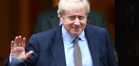 Der britische Premierminister Boris Johnson verlässt Number 10 D