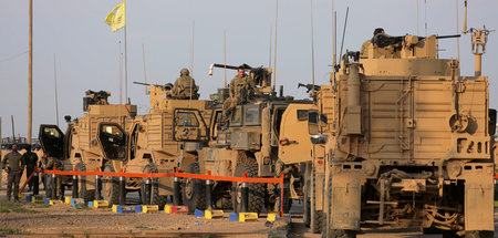 US-amerikanisches Militär auf dem Ölfeld Al-Omar im Norden Syrie...