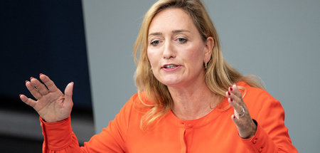 Caren Lay während einer Sitzung des Bundestages (Archivbild, Sep...