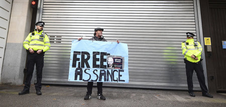 Proteste für die Freilassung von Julian Assange in London (21.10