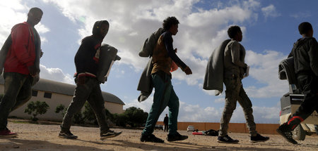 In einem libyschen Flüchtlingslager (Benghasi, Januar 2018)