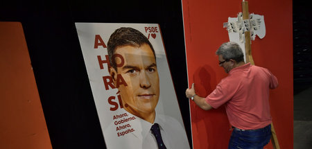Wahlkampf für Pedro Sánchez und den PSOE am Freitag in Pamplona Wahlkampf für Pedro Sánchez und den PSOE am Freitag in Pamplona