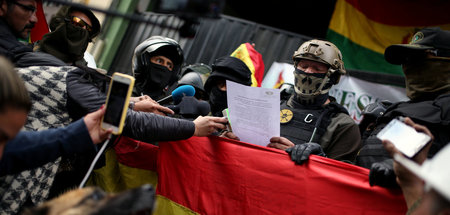 Rebellierende Polizisten am Sonnabend in La Paz