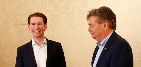 Wer lacht am Ende? ÖVP-Chef Sebastian Kurz (l.) und der Vorsitze...