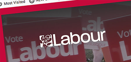 Homepage der Labour-Partei am Dienstag