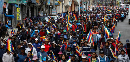 Unterstützer von Evo Morales demonstrieren am Mittwoch in La Paz