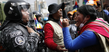 Gegen die Putschisten: Unterstützer des gewählten bolivianischen...