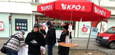 Die KPÖ macht Wahlkampf in Graz (17.1.2017)