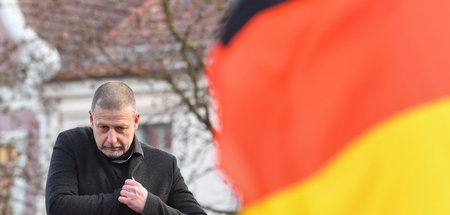 Kommt viel rum: Götz Kubitschek in Cottbus (Februar 2018)