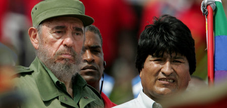 Entschlossen kämpfen: Fidel Castro und ­Evo ­Morales am 1. Mai 2...