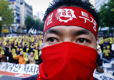 Arbeiterprotest in Seoul – in Südkorea beginnt derzeit die jährl...