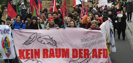 Demonstration gegen den rechtsnationalen »Flügel« der AfD in Bin...
