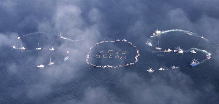 Protestaktion von Fischern unweit von Homer, Alaska (September 2...