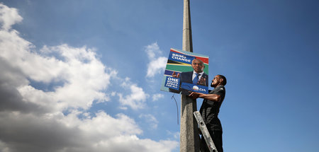 Damals noch Parteichef der Democratic Alliance: Werbeplakat für ...