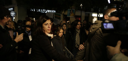 Greta Thunberg (Mitte) am frühen Abend bei der Großdemonstration