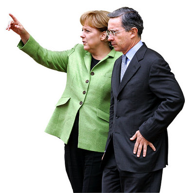 Politisch auf einer Seite – Angela Merkel und Kolumbiens Präside... Politisch auf einer Seite – Angela Merkel und Kolumbiens Präside...