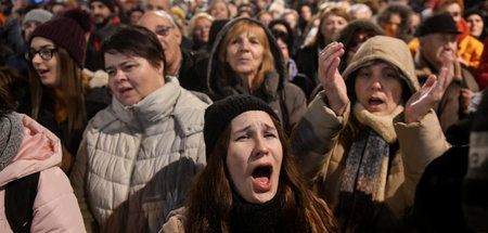 Demonstration in Budapest gegen die kulturpolitischen Pläne der ...