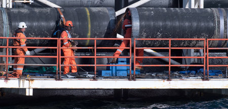 Das Pipeline-Verlegeschiff »Castoro 10« am 12. August 2019 in Sa...