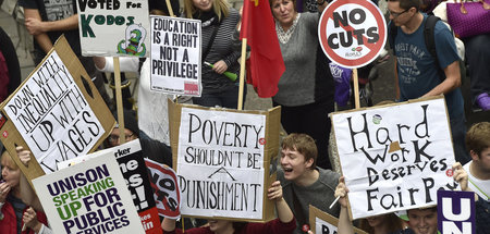 Gewerkschaftsproteste in London (Oktober 2014)