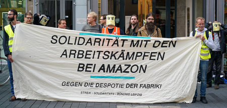Kundgebung von Amazon-Beschäftigten in Leipzig (28.9.2019)