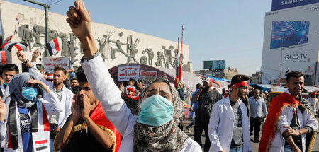 Fordern ein neues politisches System: Protestierende in Iraks Ha...