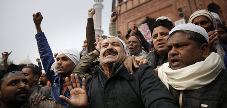 Proteste gegen das neue Staatsbürgerschaftsgesetz in Neu-Delhi a...