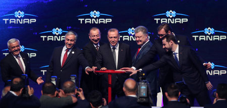 Die Präsidenten der Türkei, Serbiens, Aserbaidschans und der Ukr...