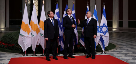 Zyperns Präsident Nicos Anastasiadis sowie die Regierungschefs G...