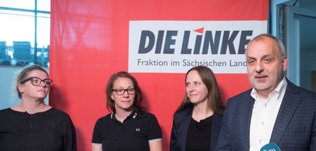 Rico Gebhardt, Linke-Fraktionschef in Sachsen, seine Stellvertre... Rico Gebhardt, Linke-Fraktionschef in Sachsen, seine Stellvertre...