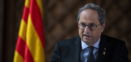 Kataloniens Regionalpräsident Quim Torra während einer Pressekon...
