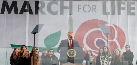 US-Präsident Donald Trump wirbt beim »Marsch für das Leben« am 2...