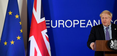Gegen Russland? Immer! Der britische Premier Boris Johnson in Br...