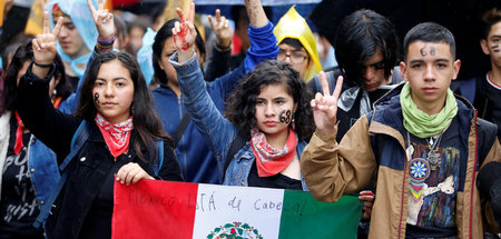 Studierende der UNAM fordern am 13. September 2019 in Mexiko-Sta...