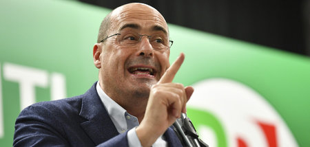 PD-Sekretär Nicola Zingaretti auf der Wahlkampfabschlusskundgebu...