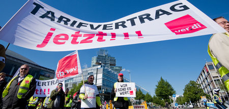 Bankangestellte bei Warnstreik in Hannover am 14. Mai 2019