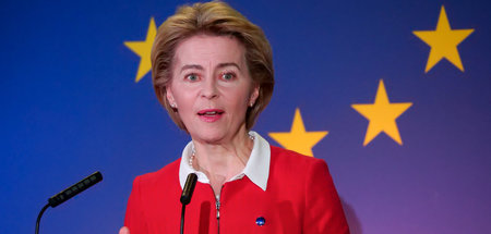EU-Kommissionschefin Ursula von der Leyen (CDU) stellt den Mitgl...