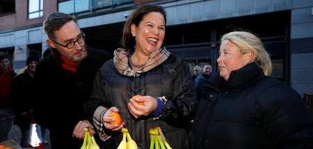 Gewinnerin des Tages: Die Parteivorsitzende von Sinn Fein, Mary ...