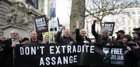 Demonstranten forderten am Sonnabend in London die Freilassung v...