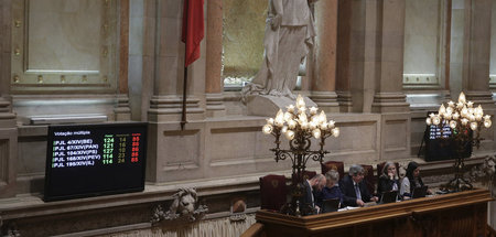 Das portugiesische Parlament nach der Abstimmung über die Legali...