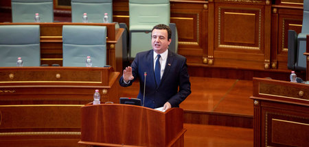 Der kosovarische Premierminister Albin Kurti in Pristina (3.2.20... Der kosovarische Premierminister Albin Kurti in Pristina (3.2.20...