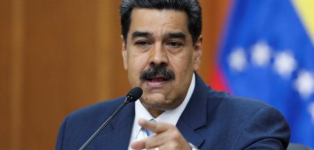 Venezuelas Präsident Nicolás Maduro bei einer Rede im Miraflores... Venezuelas Präsident Nicolás Maduro bei einer Rede im Miraflores...