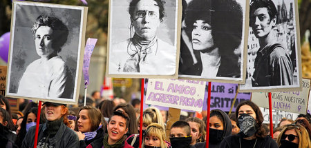 Streik in Madrid am Internationalen Frauenkampftag im vergangene...