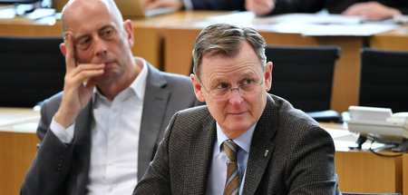 Bodo Ramelow (r., Die Linke), Ministerpräsident von Thüringen, u...