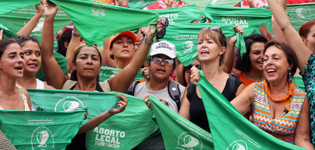 Für das Recht auf Abtreibung: Frauenprotest in Buenos Aires am 8...