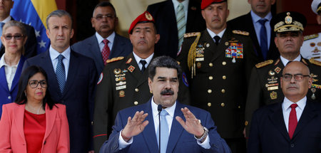Venezuelas Präsident Nicolás Maduro am Donnerstag im Miraflores-...