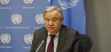 UN-Generalsekretär António Gutteres im UN-Hauptquartier in Genf 
